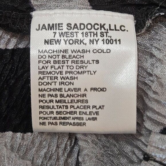 Jamie Sadock Zebra Crinkle Print Top Size XL Black Gray Golf Tennis - Picture 6 of 10